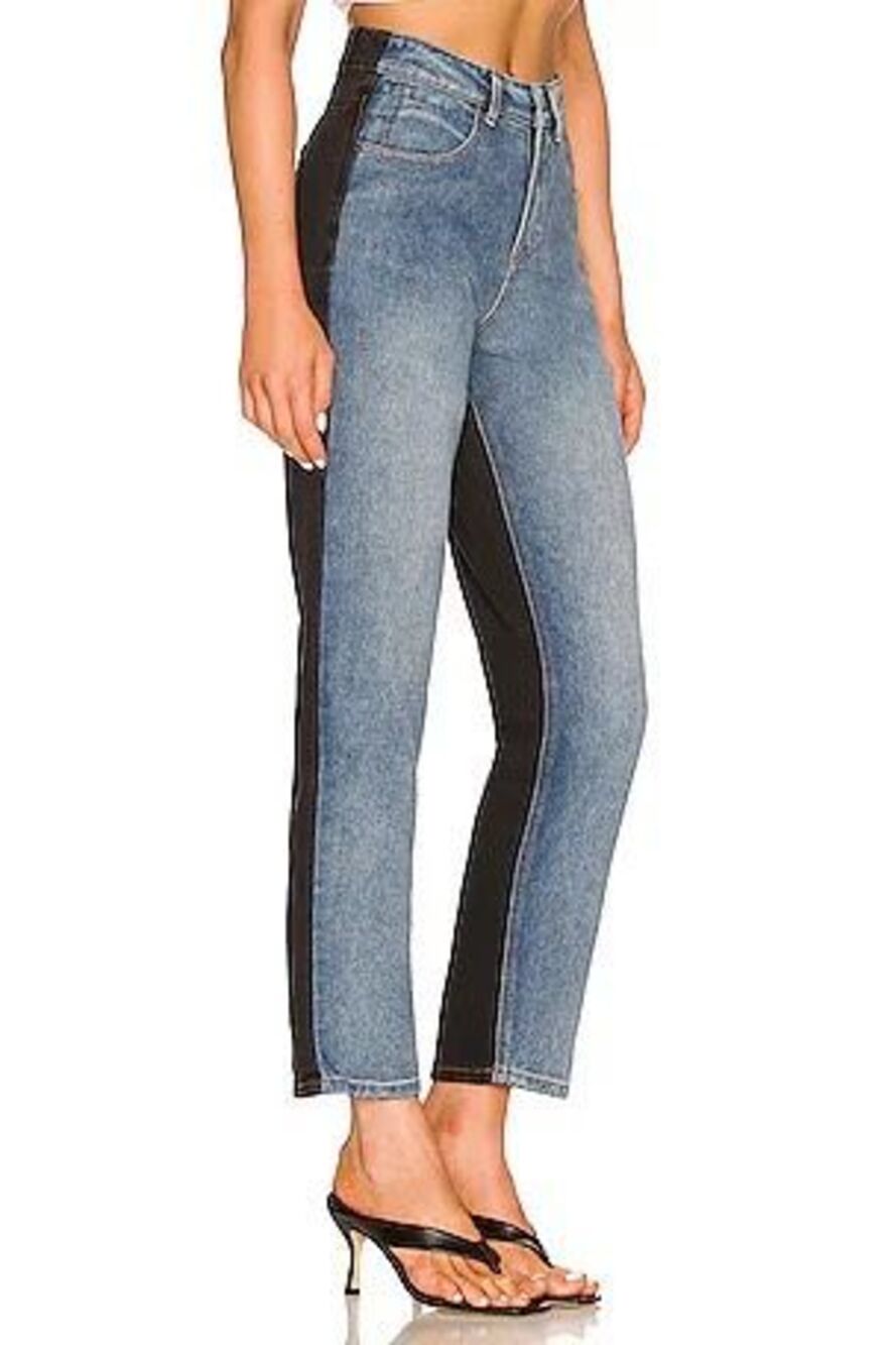 NWOT Superdown x Revolve Carmen Two Tone Jean in Blue & Washed Black Medium
